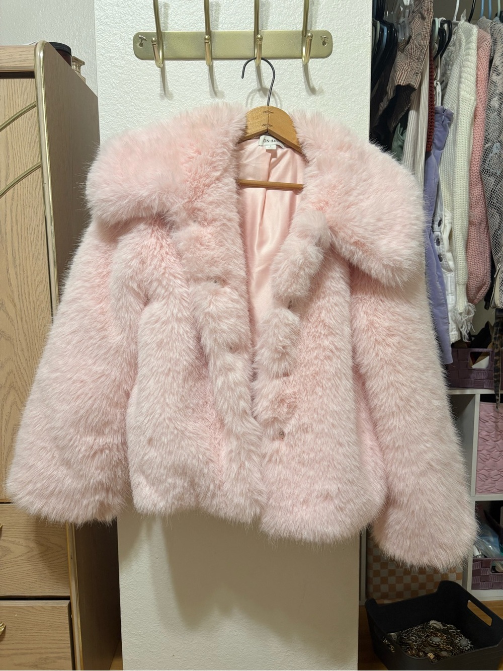 Faux Fur Pink Coat - Soft Winter Jacket